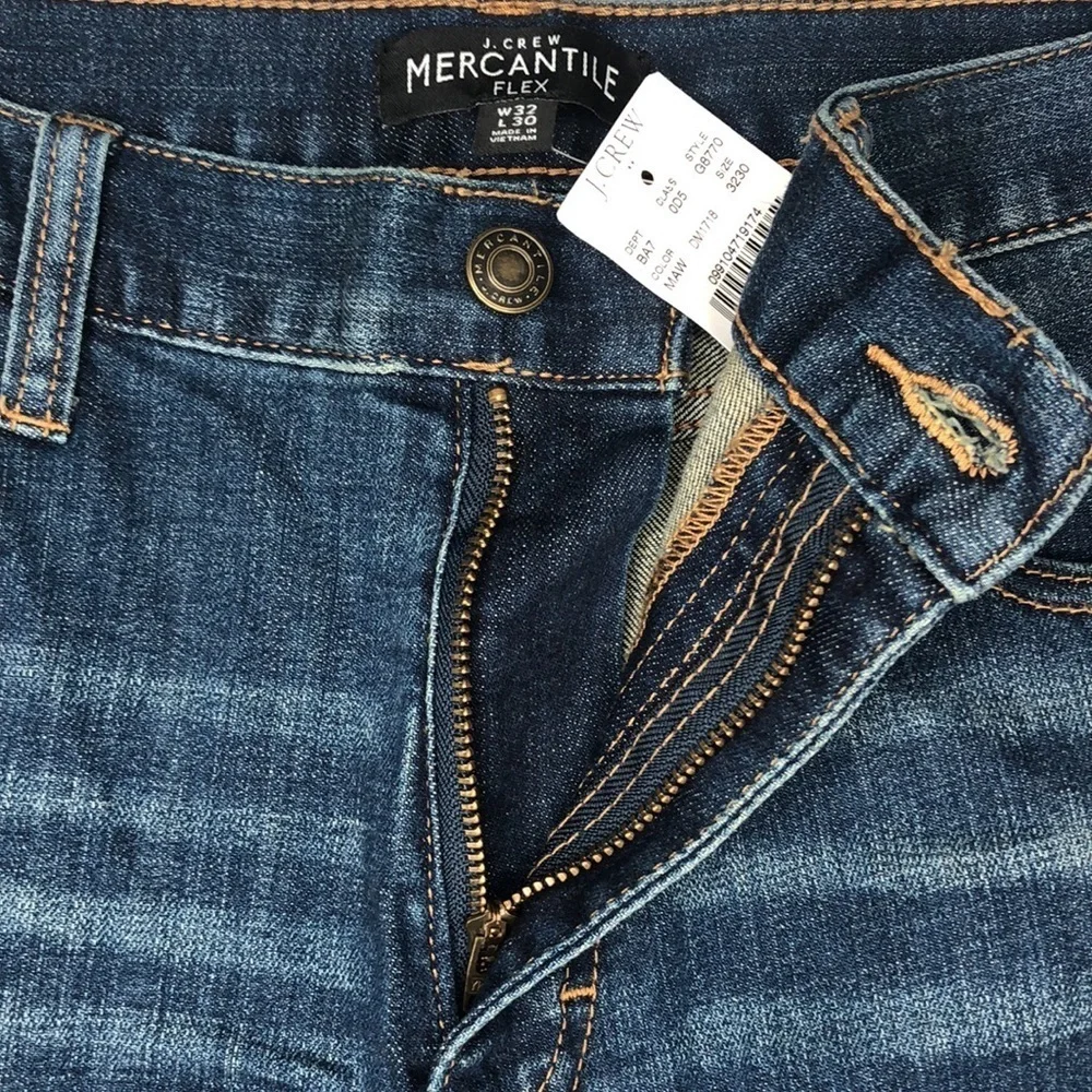 NWT J. Crew Mercantile Flex Slim Distress Jeans Size 32x30